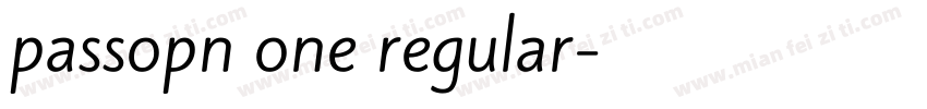 passopn one regular字体转换